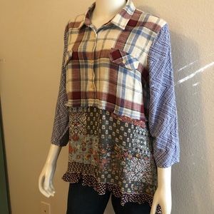 Mixed print top